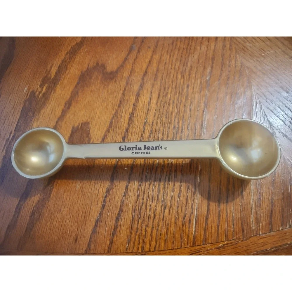 Vintage Gloria Jean Coffee Scoop BonJour Eiffel Gold Plastic Measuring Spoon Ad